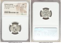 Marcus Aurelius (AD 161-180). AR denarius (20mm, 3.31 gm, 6h). NGC MS 5/5 - 3/5. Rome, summer-December AD 166. M ANTONINVS AVG-ARM PARTH MAX, laureate...