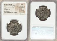 Diocletian (AD 284-305). BI follis or nummus (29mm, 10.13 gm, 6h). NGC MS 5/5 - 4/5, Silvering. Trier, 2nd officina, AD 302-303. IMP DIOCLETIANVS AVG,...
