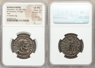 Maximian, as Augustus (AD 286-310). BI nummus or follis (29mm, 10.38 gm, 12h). NGC Choice AU 4/5 - 5/5, Silvering. Trier, 2nd officina, ca. AD 302-303...