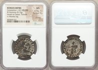 Constantius I, as Caesar (AD 305-306). BI follis or nummus (27mm, 8.13 gm, 12h). NGC MS 5/5 - 5/5, Silvering. Ticinum, 3rd officina, ca. AD 300-303. C...