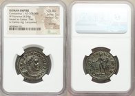 Constantius I, as Caesar (AD 305-306). BI follis or nummus (29mm, 8.24 gm, 12h). NGC Choice AU 5/5 - 5/5, Silvering, lacquered. Trier, 1st officina, A...
