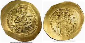 Constantine X Ducas (AD 1059-1067). AV histamenon nomisma (27mm, 4.38 gm, 6h). NGC Choice AU 5/5 - 4/5. Constantinople. +IhS IXS RЄX-RЄSNANTIhm, Chris...