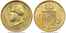 Pedro II gold 10000 Reis 1885 AU53 NGC, Rio de Janeiro mint, KM467.

HID09801242017