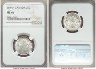 Victoria 25 Cents 1874-H MS61 NGC, Heaton mint, KM5. Nice lustrous untoned issue. 

HID09801242017