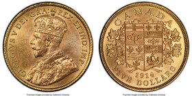 George V gold 5 Dollars 1914 MS62 PCGS, Ottawa mint, KM26. AGW 0.2419 oz. 

HID09801242017