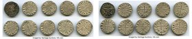 Principality of Antioch Lot of 10 Uncertified Bohemond Era "Helmet" Deniers ND (1163-1201) VF, 18.4mm. Average weight 0.94gm. Sold as is, no returns. ...