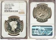 Republic "Exile Issue" silver Proof Souvenir Peso 1965 PR67 Cameo NGC, KM-XM4. Reeded Edge variety. Deep watery mirrored fields with cameo frosting. 
...