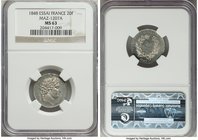 Republic white metal Essai 20 Francs 1848 MS63 NGC, Paris mint, Maz-1207A. 

HID09801242017
