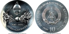 Democratic Republic Pattern (Probe) 10 Mark 1977 MS67 NGC, KM-Pr19. Mintage: 6,000. Otto Von Guericke commemorative. Satin prooflike surfaces with ful...