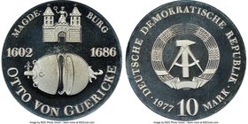 Democratic Republic Pair of Certified Assorted Proof 10 Marks NGC, 1) 10 Mark 1977 - PR68 Ultra Cameo, KM65. Mintage: 6,000. 375th anniversary of the ...