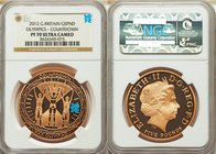 Elizabeth II gold Proof "Olympic Countdown" 5 Pounds 2012 PR70 Ultra Cameo NGC, KM-Unl. AGW 1.1771 oz. Countdown to the London Olympics in 2012.

HID0...
