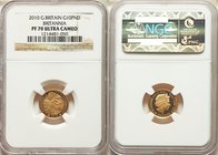Elizabeth II 4-Piece Certified gold "Britannia" Proof Set 2010 PR70 Ultra Cameo NGC, 1) 10 Pounds, KM1135. Mintage: 750. AGW 0.1004 oz 2) 25 Pounds, K...