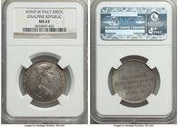 Cisalpine Republic. Revolutionary State 30 Soldi Anno IX (1801) MS63 NGC, Milan mint, KM1. One year type, fully struck, hairlines and scratches commen...