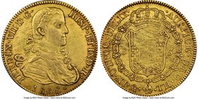 Ferdinand VII gold 8 Escudos 1808 Mo-TH AU58 NGC, Mexico City mint, KM160. Lustrous for the grade.

HID09801242017