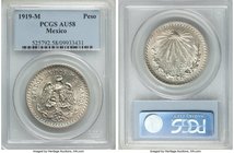 Estado Unidos Pair of Certified Pesos 1919 AU58 PCGS, Mexico City mint, KM454. Sold as is, no returns. 

HID09801242017