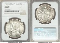 Republic Balboa 1934 MS65+ NGC, KM13. Mint bloom, lightly toned in taupe-gray color. 

HID09801242017
