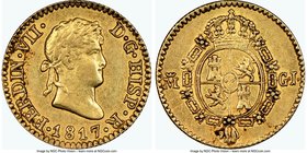 Ferdinand VII gold 1/2 Escudo 1817-GJ AU55 NGC, Madrid mint, KM492.

HID09801242017