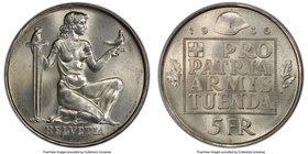 Confederation 5 Francs 1936-B MS64 PCGS, Bern mint, KM41.

HID09801242017