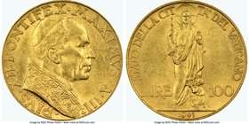 Pius XII gold 100 Lire Anno III (1941) AU58 NGC, KM30.2.

HID09801242017