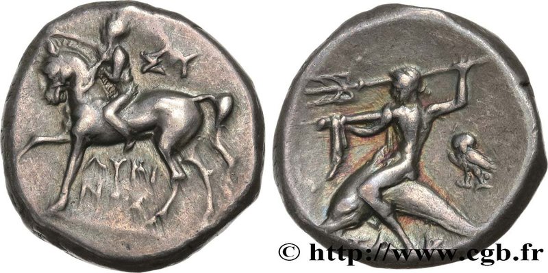 CALABRIA - TARAS
Type : Nomos, statère ou didrachme 
Date : c. 250 AC. 
Mint ...