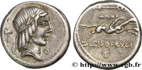 CALPURNIUS
Type : Denier 
Date : 90 AC. 
Mint name / Town : Rome 
Metal : silver 
Millesimal fineness : 950 ‰
Diameter : 18 mm
Orientation dies...