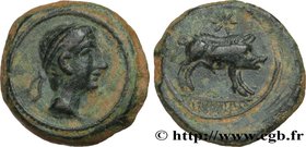 HISPANIA - SPAIN - IBERIAN - CASTULO/KASTILO (Province of Jaen/Calzona)
Type : Quadrans de bronze au sanglier 
Date : fin IIe - Ier siècles avant J....