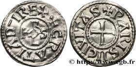 CHARLES II LE CHAUVE / THE BALD
Type : Denier 
Date : c. 864-875 
Date : n.d. 
Mint name / Town : Paris 
Metal : silver 
Diameter : 20 mm
Orien...