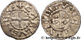 CHARLES II LE CHAUVE / THE BALD
Type : Denier 
Date : c. 840-855 
Date : n.d. 
Mint name / Town : Bourges 
Metal : silver 
Diameter : 20,5 mm
O...