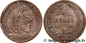 THE CONVENTION
Type : Essai de 2 sols ou du Décime de Bernier 
Date : An II 
Mint name / Town : Paris 
Metal : bronze 
Diameter : 34, mm
Orienta...