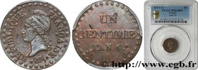 DIRECTOIRE
Type : Un centime Dupré 
Date : An 6 (1797-1798) 
Mint name / Town : Paris 
Quantity minted : --- 
Metal : copper 
Diameter : 18 mm
...