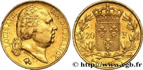 LOUIS XVIII
Type : 20 francs or Louis XVIII, tête nue 
Date : 1818 
Mint name / Town : Nantes 
Quantity minted : 16.006 
Metal : gold 
Millesima...