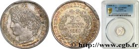 II REPUBLIC
Type : 20 centimes Cérès, IIe République 
Date : 1850 
Mint name / Town : Paris 
Quantity minted : 6173221 
Metal : silver 
Millesim...