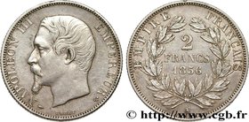 SECOND EMPIRE
Type : 2 francs Napoléon III, tête nue 
Date : 1856 
Mint name / Town : Paris 
Quantity minted : --- 
Metal : silver 
Millesimal f...