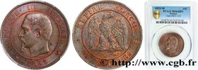 SECOND EMPIRE
Type : Dix centimes Napoléon III, tête nue 
Date : 1853 
Mint name / Town : Lille 
Quantity minted : 3.240.204 
Metal : bronze 
Di...