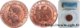SECOND EMPIRE
Type : Deux centimes Napoléon III, tête nue 
Date : 1855 
Mint name / Town : Lyon 
Quantity minted : 3327859 
Metal : bronze 
Diam...