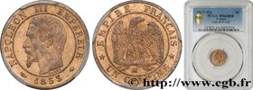 SECOND EMPIRE
Type : Un centime Napoléon III, tête nue 
Date : 1853 
Mint name / Town : Marseille 
Quantity minted : 253557 
Metal : bronze 
Dia...
