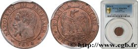 SECOND EMPIRE
Type : Un centime Napoléon III, tête nue 
Date : 1854 
Mint name / Town : Lyon 
Quantity minted : 1511508 
Metal : bronze 
Diamete...