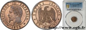 SECOND EMPIRE
Type : Un centime Napoléon III, tête nue, différent levrette 
Date : 1855 
Mint name / Town : Paris 
Quantity minted : 5836804 
Met...