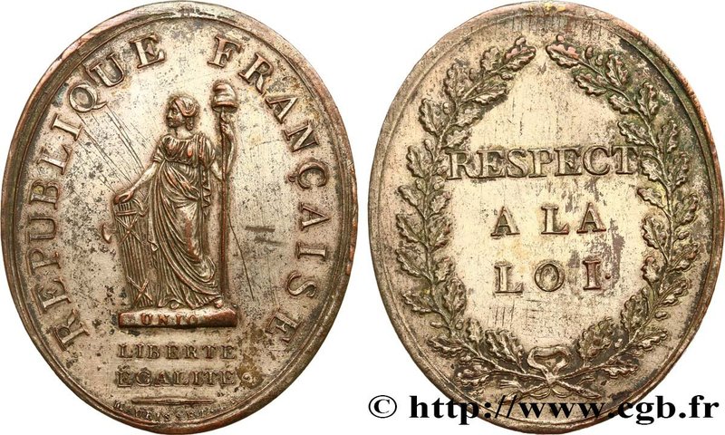 THE CONVENTION
Type : Médaille, Respect à la loi 
Date : c.1793 
Metal : silv...