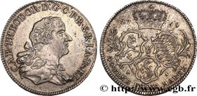 GERMANY - PALATINATE
Type : 1/4 Thaler Charles Théodore IV 
Date : 1765 
Metal : silver 
Diameter : 29,5 mm
Orientation dies : 12 h.
Weight : 6,...