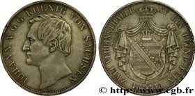GERMANY - KINGDOM OF SAXONY - JOHN
Type : 2 Thaler 
Date : 1858 
Mint name / Town : Dresde 
Quantity minted : 454245 
Metal : silver 
Millesimal...