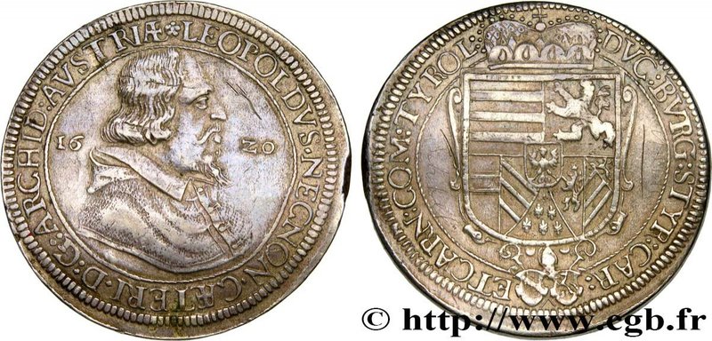 AUSTRIA - COUNTY OF TYROL - LEOPOLD V
Type : Thaler 
Date : 1620 
Mint name /...