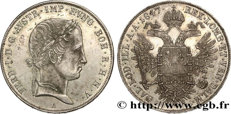 AUSTRIA - FERDINAND I
Type : 1 Thaler 
Date : 1847 
Mint name / Town : Vienne...
