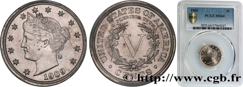 UNITED STATES OF AMERICA
Type : 5 Cents Liberty 
Date : 1909 
Mint name / Tow...