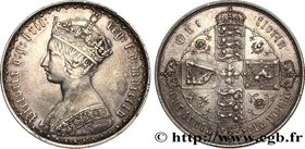 GREAT-BRITAIN - VICTORIA
Type : 1 Florin style gothique 
Date : 1855 
Mint name / Town : Londres 
Quantity minted : 831017 
Metal : silver 
Mill...
