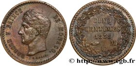 MONACO - HONORE V
Type : Epreuve de 5 centimes 
Date : 1838 
Mint name / Town : Monaco 
Quantity minted : - 
Metal : copper 
Diameter : 30 mm
O...