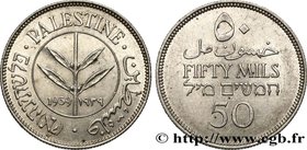 PALESTINE
Type : 50 Mils 
Date : 1939 
Quantity minted : 3000000 
Metal : silver 
Millesimal fineness : 720 ‰
Diameter : 23,2 mm
Orientation di...