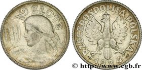 POLAND
Type : 2 Zlote 
Date : 1924 
Mint name / Town : Philadelphie 
Quantity minted : 800000 
Metal : silver 
Millesimal fineness : 750 ‰
Diam...