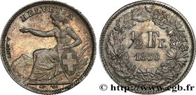 SWITZERLAND
Type : 1/2 Franc Helvetia 
Date : 1850 
Mint name / Town : Paris 
Quantity minted : 4500000 
Metal : silver 
Millesimal fineness : 9...