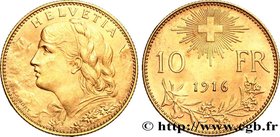 SWITZERLAND
Type : 10 Francs or "Vreneli” 
Date : 1916 
Mint name / Town : Berne 
Quantity minted : 130000 
Metal : gold 
Millesimal fineness : ...